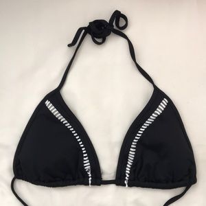 Black Patterned Bikini Top